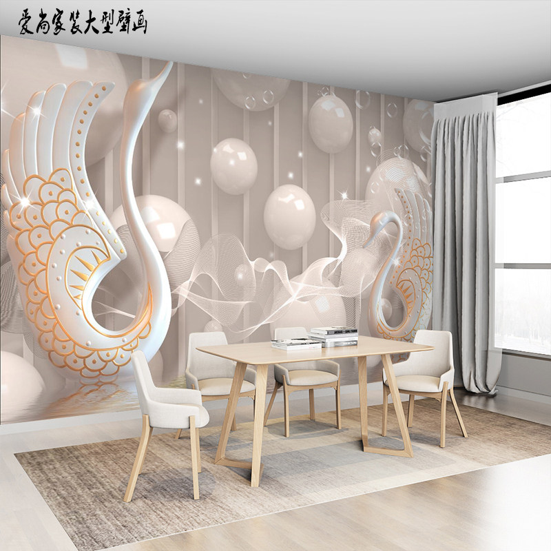 欧式电视背景墙壁纸客厅卧室装饰5d立体壁画影视墙3d墙纸壁布墙布