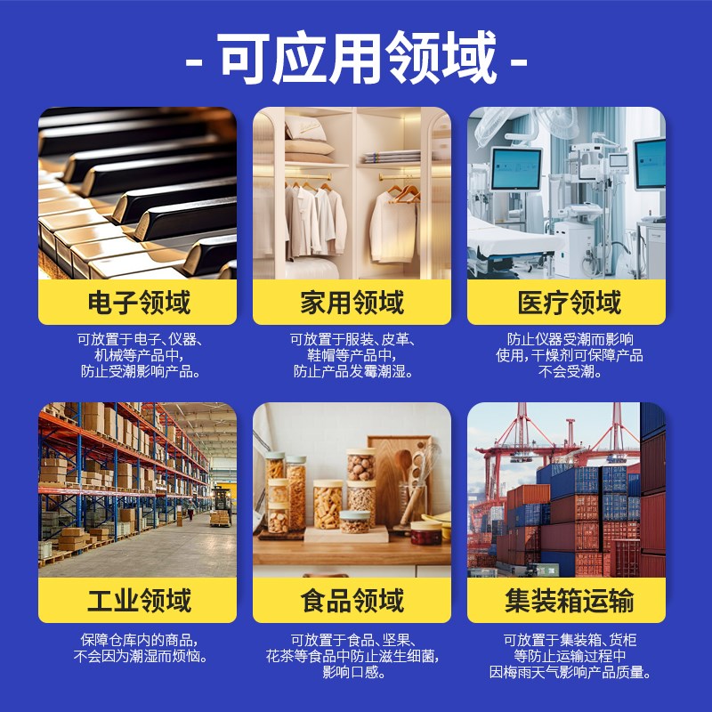 工业用干燥剂10克50克仓库货柜200g防潮防霉大包集装箱电器除湿剂