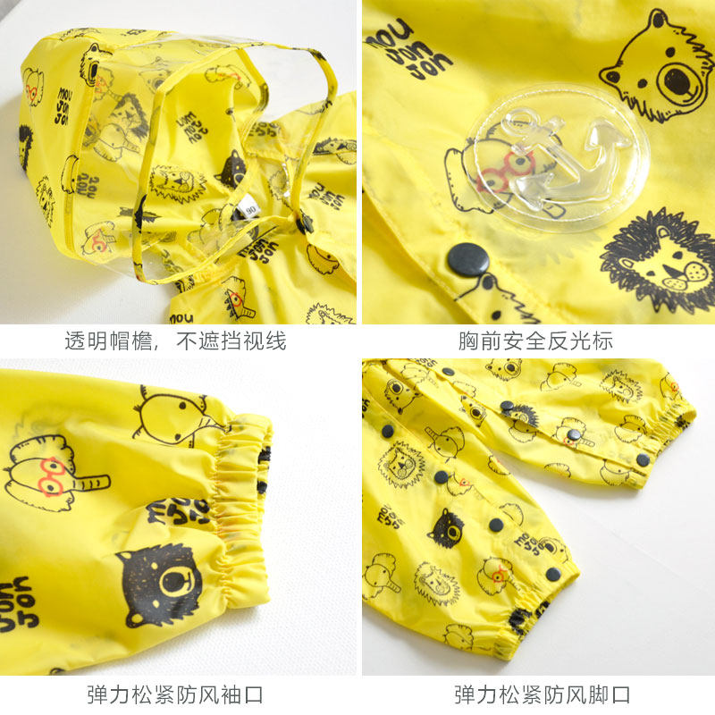 出口日单儿童雨披男女幼童防水防风连身雨裤宝宝薄款连体防护雨衣