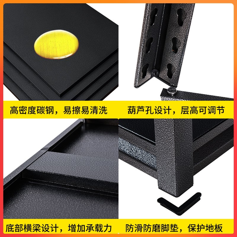 厨房置物架台面收纳架家用储物微波炉橱柜隔层货架烤箱锅架单层架