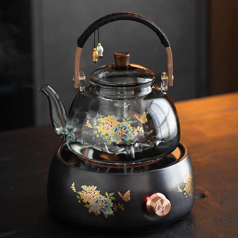 电陶炉煮茶器玻璃煮茶壶养生家用围炉烧水带保温2025新款茶具套装