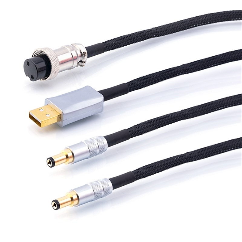 镀银DC线性电源直流输出线音响HIFI发烧2.5航空插USB铜头 5.5*2.1
