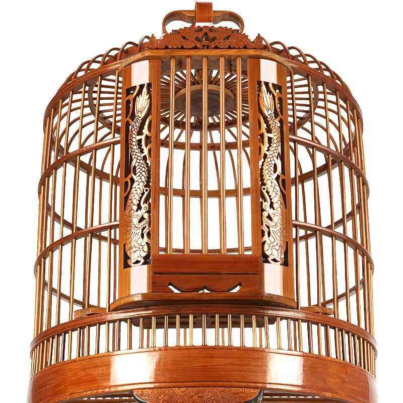 鸟笼竹制画眉八哥鹦鹉专用大号家用全套竹制笼老竹手工精品鸟笼子