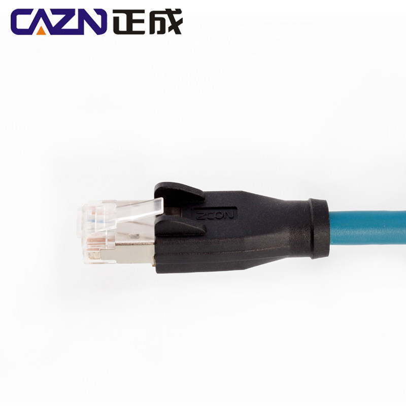 M12转RJ45康耐视8芯X型工业相机超柔传感器连接线 8针M12网线千兆