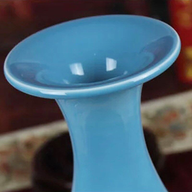 包邮 景德镇陶瓷器 颜色釉粉红花瓶 现代时尚家居装饰工艺品摆设