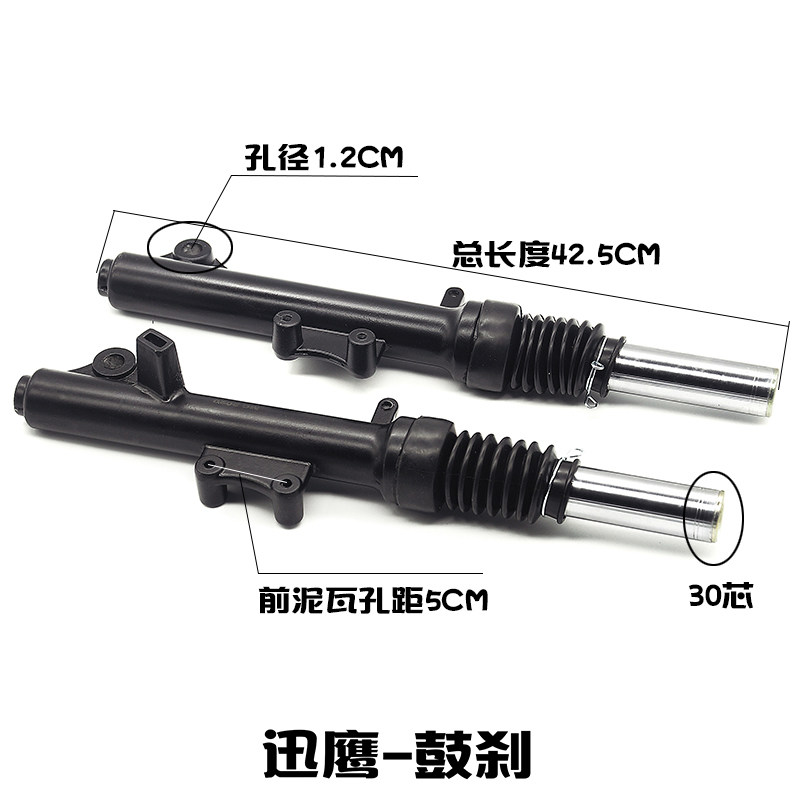 踏板车电动车125迅鹰尚领摩托车前减震器27 30芯碟刹前避震器前叉