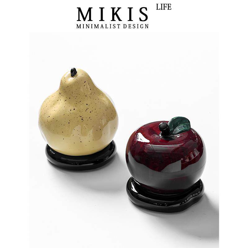 丹麦mikis 鸭梨趣味创意陶瓷牙签筒家用客厅桌面收纳罐棉签牙线盒
