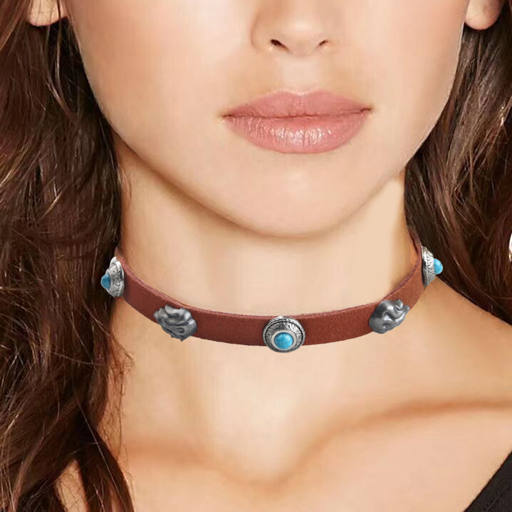 欧美跨境复古颈链金属项链