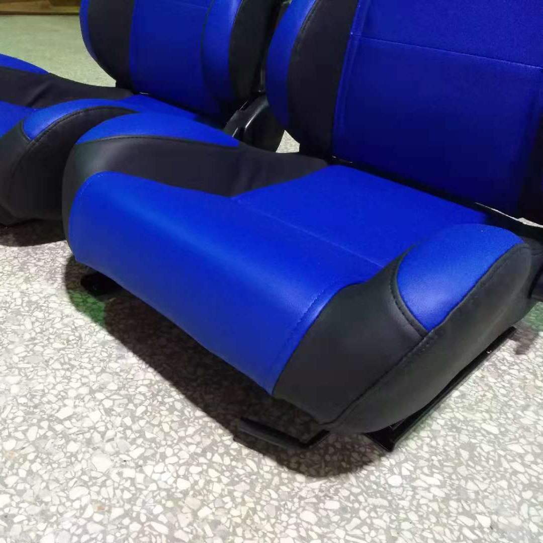改装赛车座椅单调单滑型可调节蓝色PVC整体发泡汽车座椅
