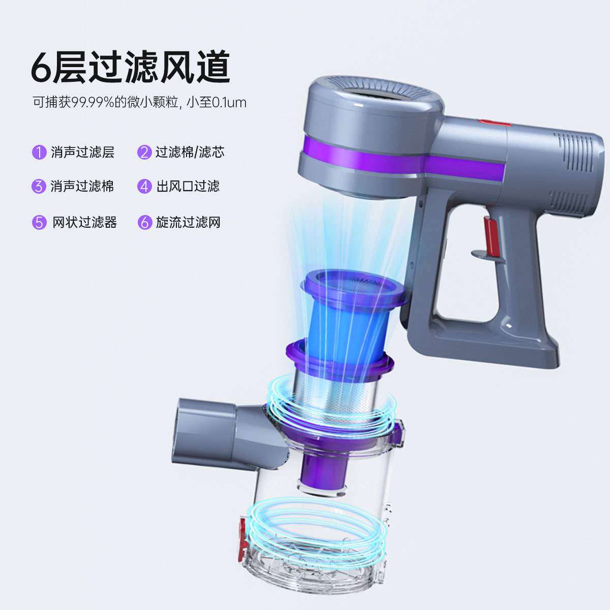 无刷吸尘器家用250W大功率手持式无线吸尘器除尘家用一件