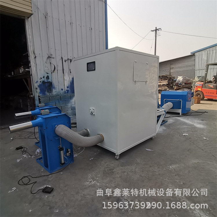 宠物窝填充机 四口挂饰玩具充棉机 四工位枕头冲绒机出口