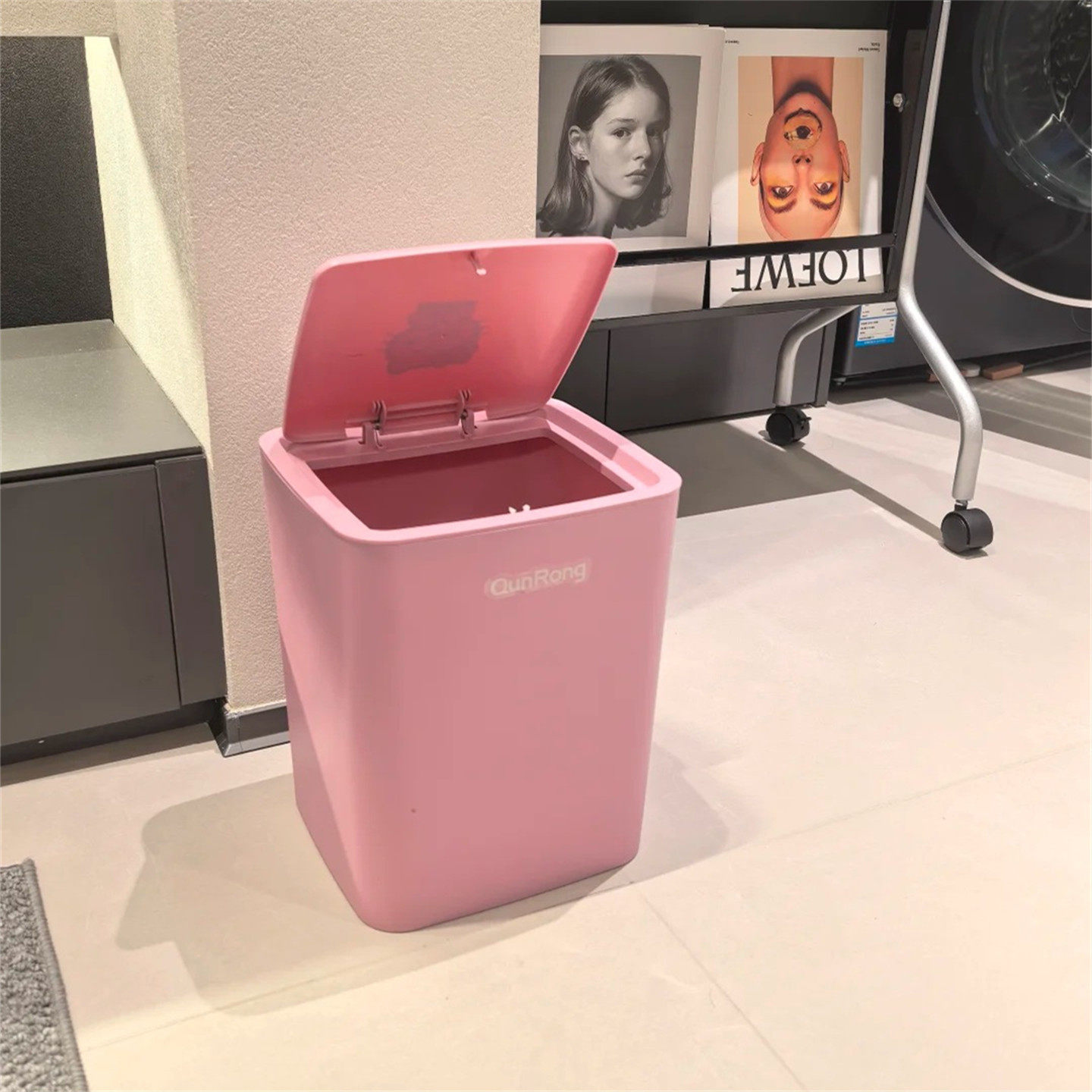 【新家的100个快递】粉色垃圾桶卫生间厨房家用带盖大容量纸篓