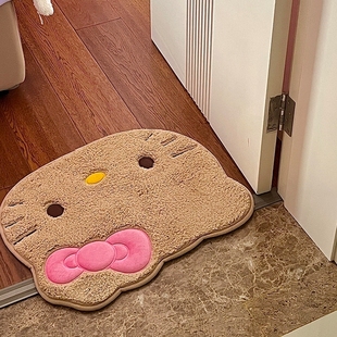 hellokitty地毯入户门口防滑耐脏毛绒脚垫可爱卡通女生卧室床边毯