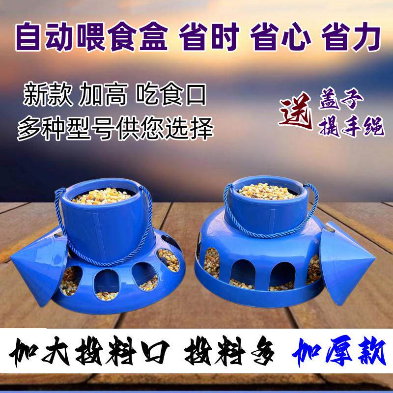鸽子自动喂食器赛鸽防撒食槽带盖鸡食槽鸽具信鸽喂食料塔鸽子用品