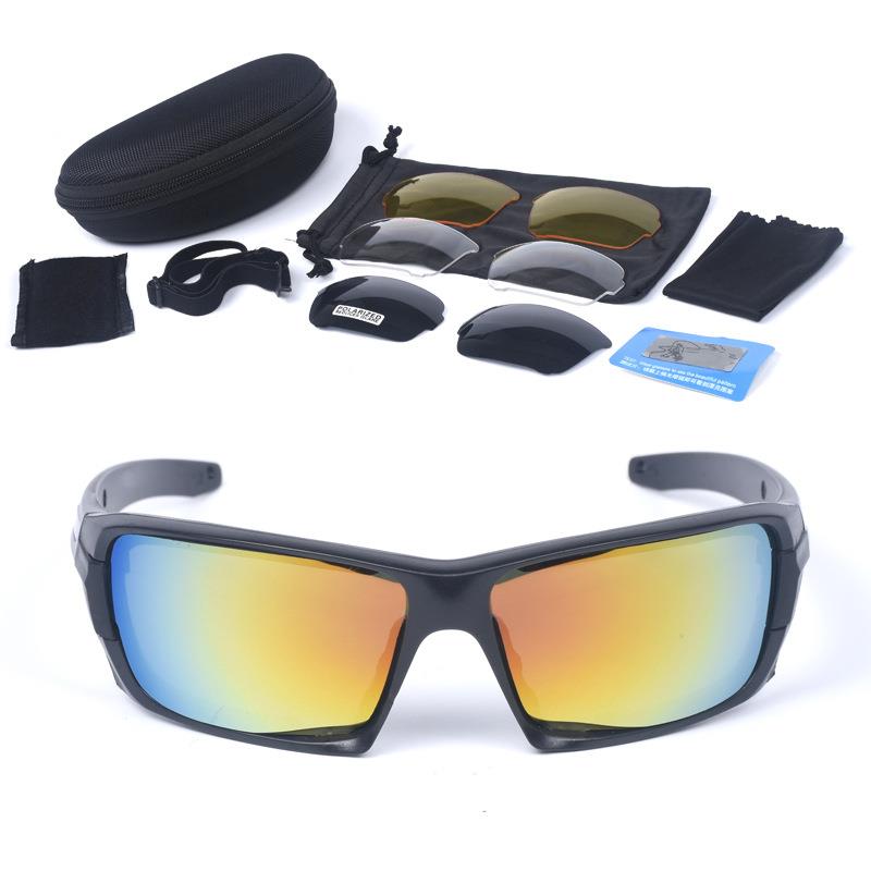 战术护目镜偏光CS射击眼镜战术眼镜安保套装可换片防爆防风防沙