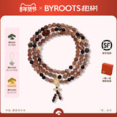 BYROOTS 抱树种福108颗念珠藏香珠长链女圣诞节新年礼物生日礼物