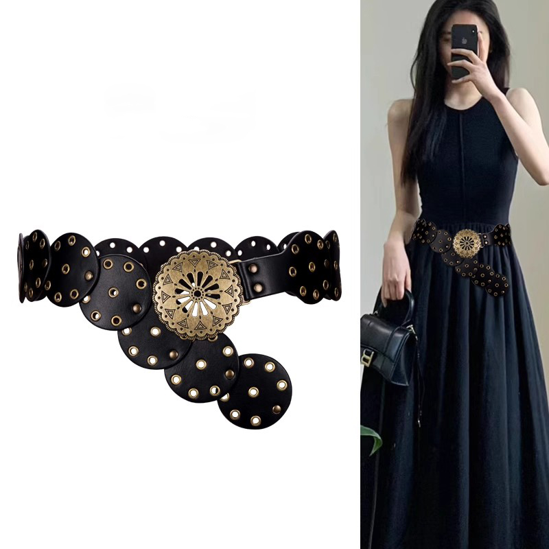 复古西部牛仔风腰带配饰女装饰