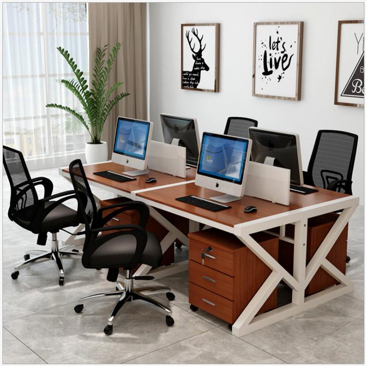 简约时尚职员办公桌4人/6人位屏风隔断卡座2人员工位电脑桌椅