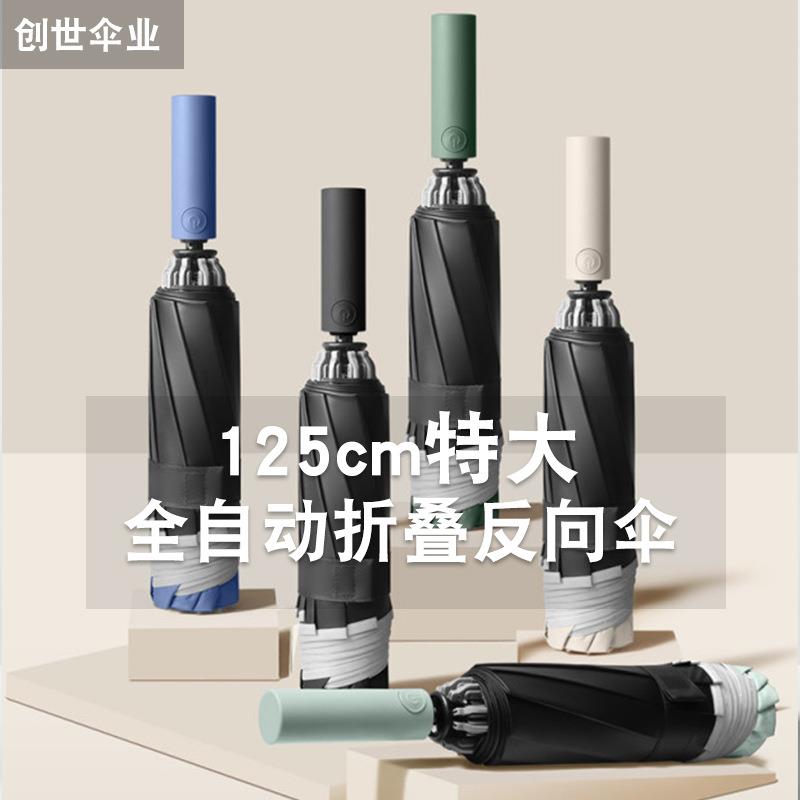 125cm特大号全自动反向晴雨伞遮阳防晒太阳伞折叠广告伞定制logo