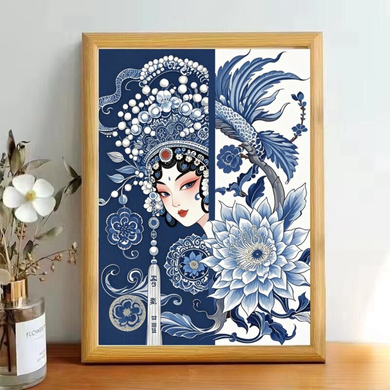 京剧花旦国粹美女相框摆台摆件