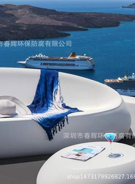 璃休息座椅酒店户外泳池躺学校公CH-43562园商业街休息椅钢组玻合