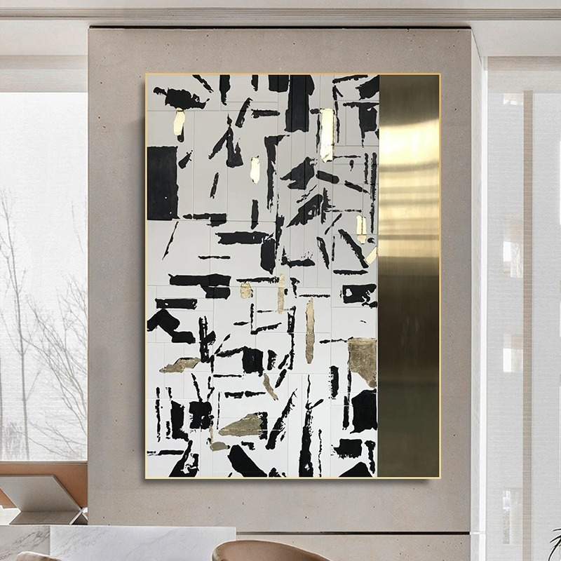 现代简约客厅装饰画样板房实物装置画立体雕刻挂画玄关画轻奢风
