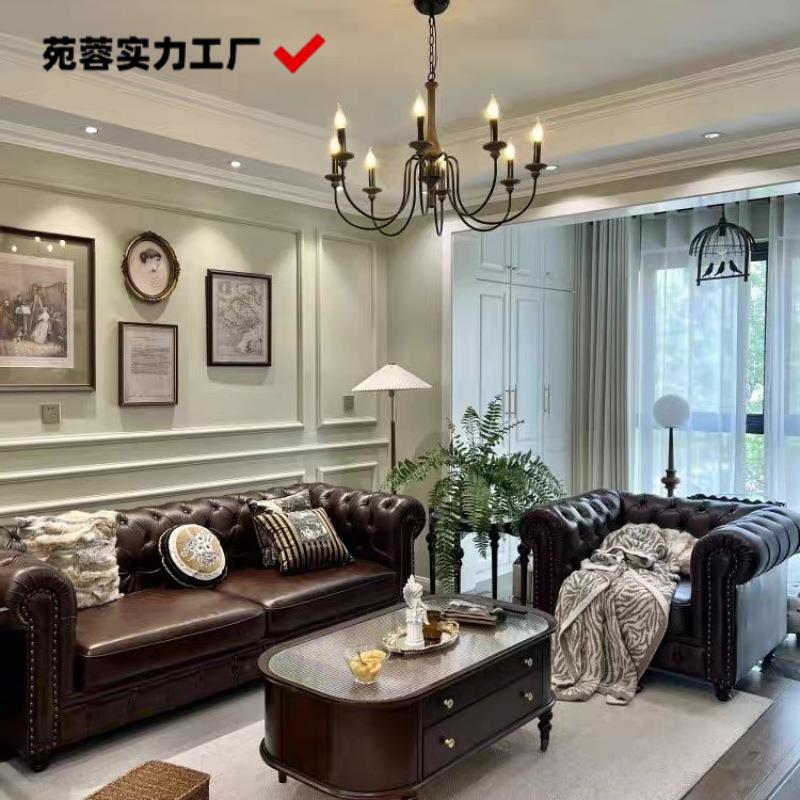 法式乡村简约客厅餐厅灯美式复古做旧民宿软装儿童房卧室装饰吊灯