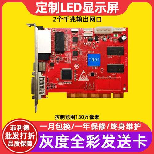 灰度HD-T901全彩电子屏广告屏控制卡室内led显示屏大屏幕发送卡