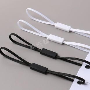 服装店吊牌绳双插罗纹带吊粒可做logo空白挂牌绳子现货通用吊牌线