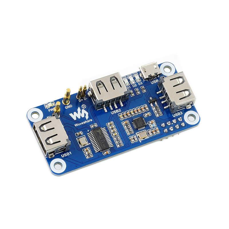 树莓派PoE以太网供电3路USB HUB扩展板集线器 适用于树莓派zero
