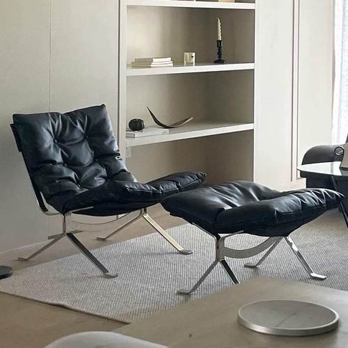 欧姆休闲椅中古设计师极简单人沙发椅客厅阳台懒人椅巴塞罗那椅子