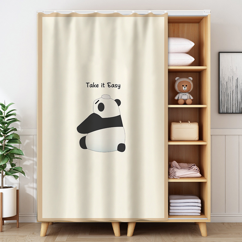 衣柜门帘无子遮挡拉书防尘