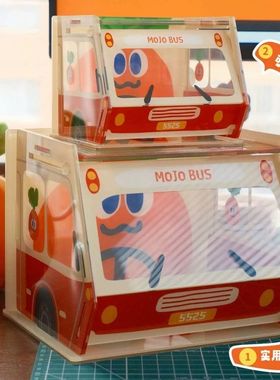 五月天卜卜桌面翻盖收纳盒可爱高颜值杂物桌面装饰收纳盒送礼物