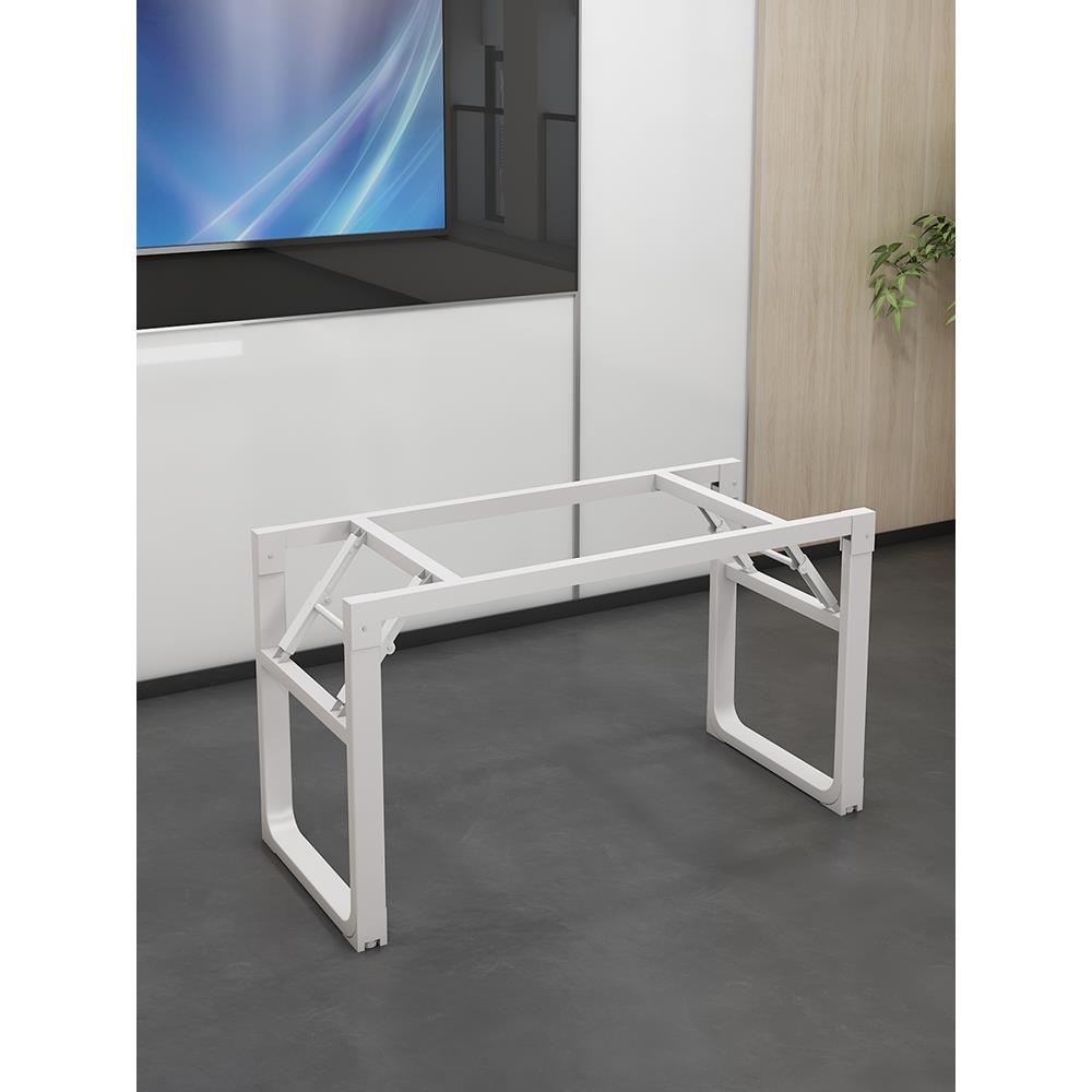 折叠桌架子长桌双层桌架铁架桌子腿单层桌腿简易餐桌白色支架包邮