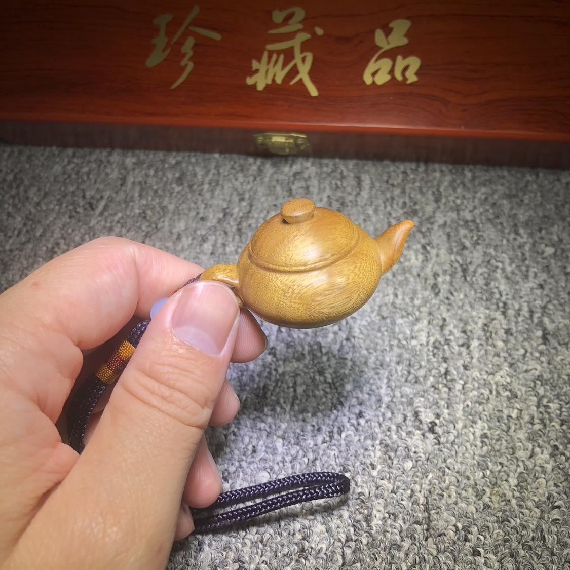 四川金丝楠木作精雕刻茶壶把把壶手把件挂件木雕文玩工艺礼品