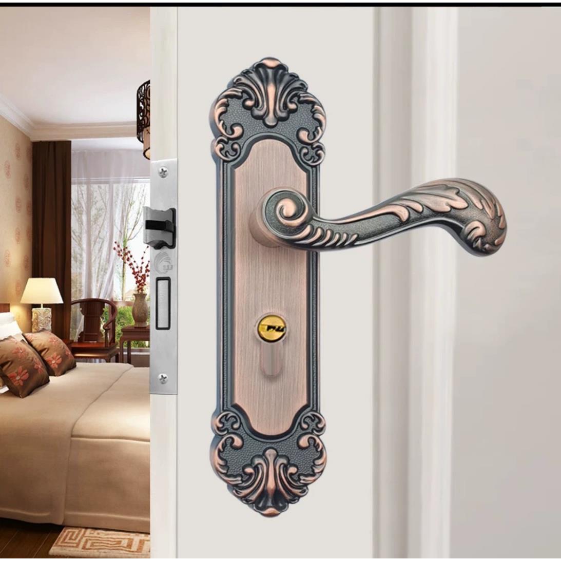 欧式门锁室内门锁 卧室门锁 通用型家用实木静音房间门锁具套装门