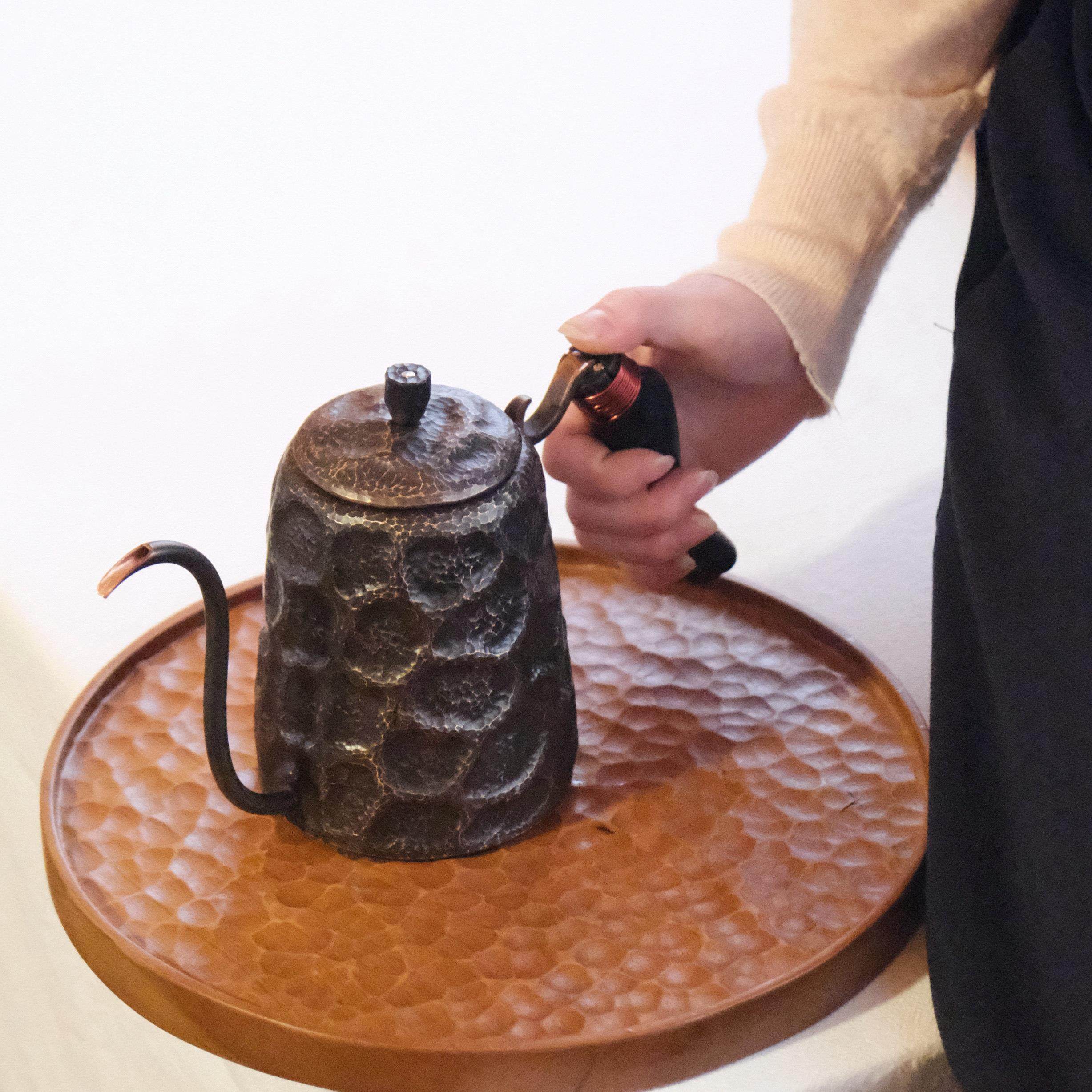 手工锻打岩肌纹手冲壶 紫铜复古小鹤嘴咖啡壶木柄纯铜细嘴烧水壶,餐饮具,咖啡壶,淘宝优惠券,粉丝福利购,淘宝优惠卷