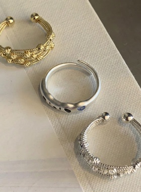 PAPANI趴趴妮12/05 多圈金属开口戒小狗爱心戒指百搭个性可调节