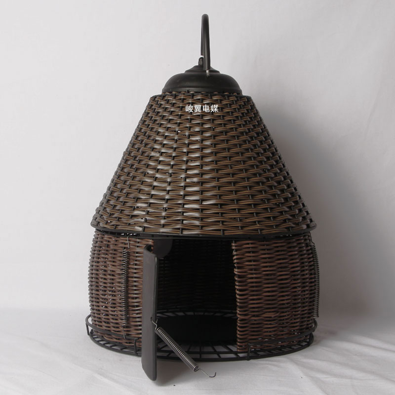 峻翼手工制作不锈钢烤黑漆 金属鹧鸪养殖笼竹编 竹鸡笼鹧鸪鸟笼