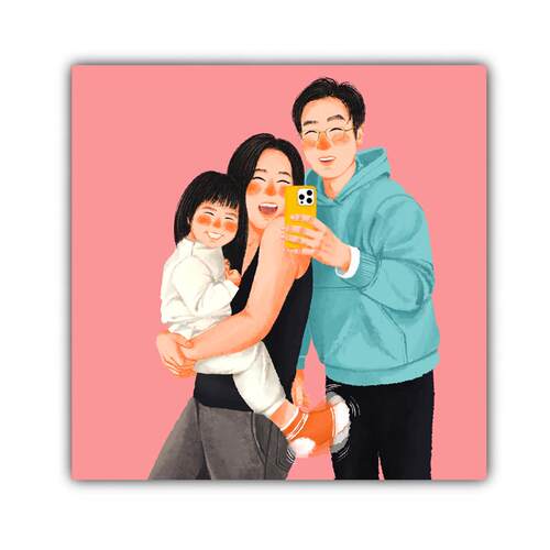 PANDA童趣蜡笔插画风头像手绘装饰画头像定制情侣插画定制