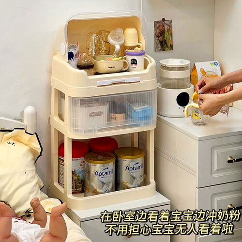 奶瓶收纳沥水架小型防尘晾干婴儿宝宝辅食工具碗收纳盒收纳箱架子