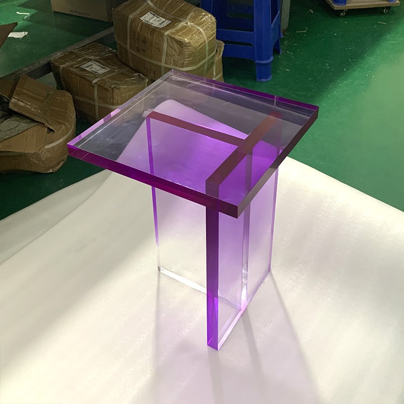 紫色亚克力渐变茶几家用创意简约别墅玄关客厅角几轻奢彩色小边几