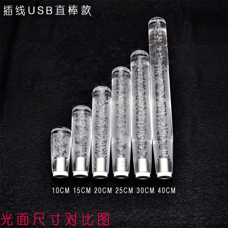 汽车水晶发光排挡头LED灯改装手动自动档把头个性加长排挡杆通用