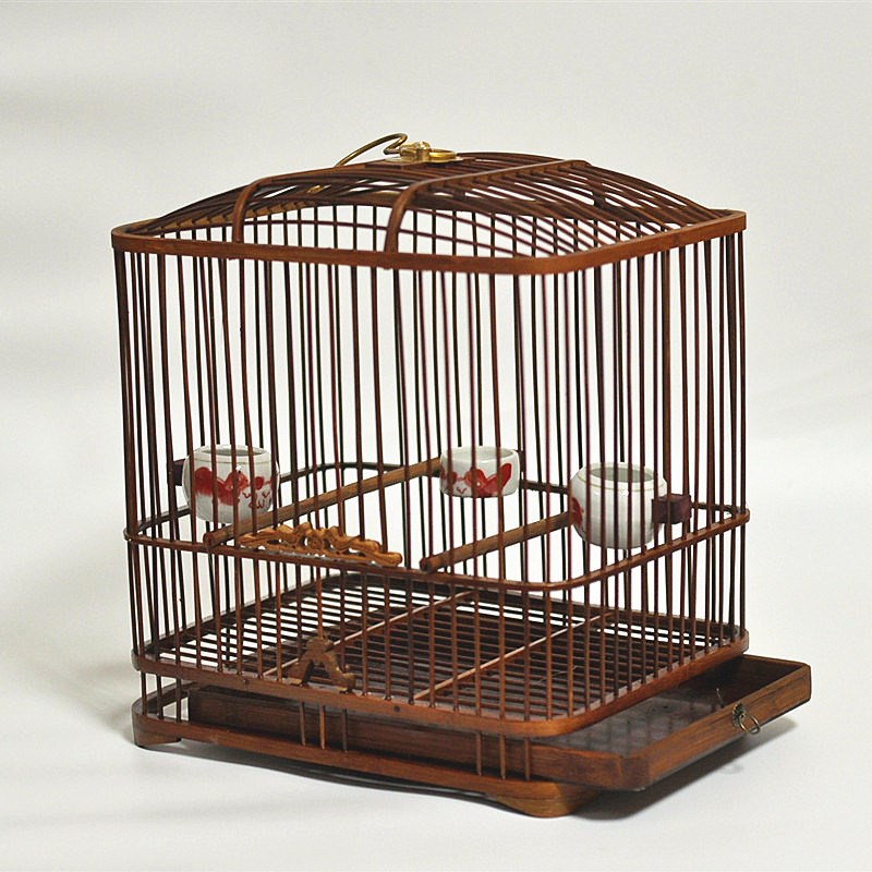 鸟笼子竹制黄豆鸟笼黄雀贝子方笼包邮纯手工竹料玉鸟笼方形鹦鹉笼