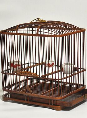 鸟笼子竹制黄豆鸟笼黄雀贝子方笼包邮纯手工竹料玉鸟笼方形鹦鹉笼