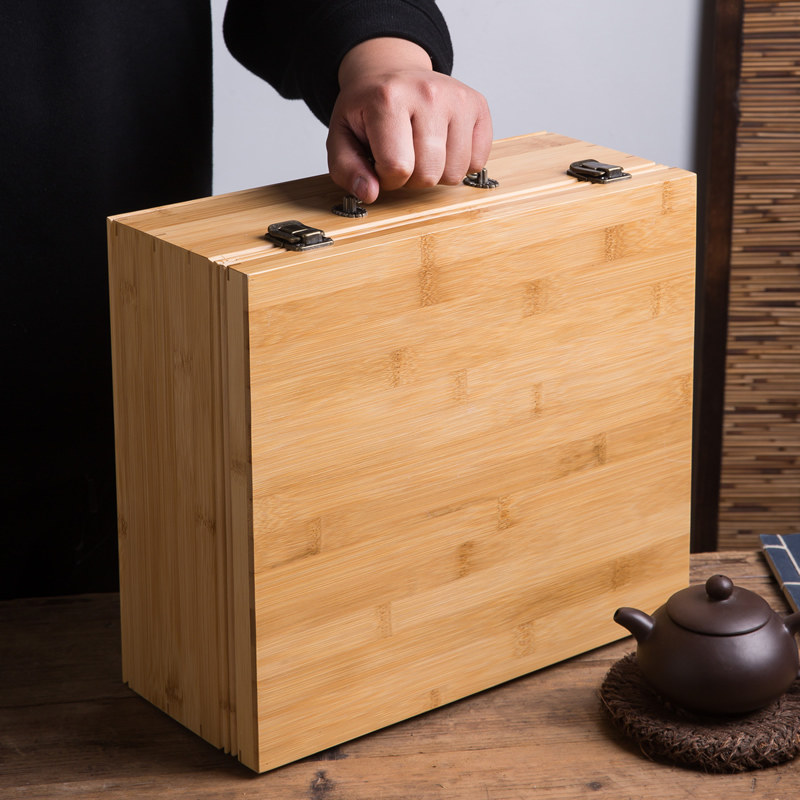 建盏主人杯竹盒定制 紫砂壶盖碗竹盒包装 茶道用竹制礼盒空盒
