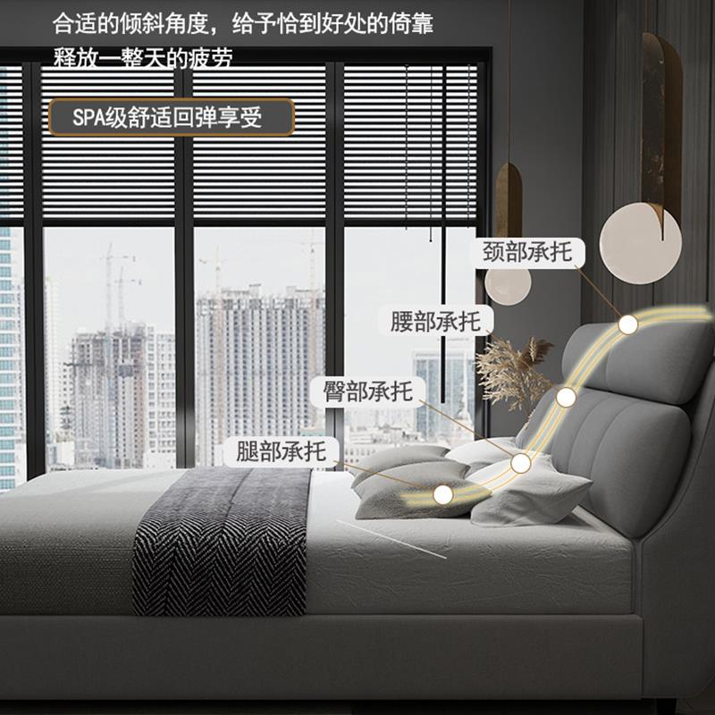 棉麻布艺床简约现代北欧网红床轻奢家用床铺双人床主卧