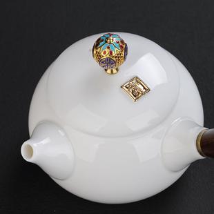 泡茶壶羊脂玉瓷单壶纯白冲茶壶 景德镇陶瓷器功夫茶具家用套装