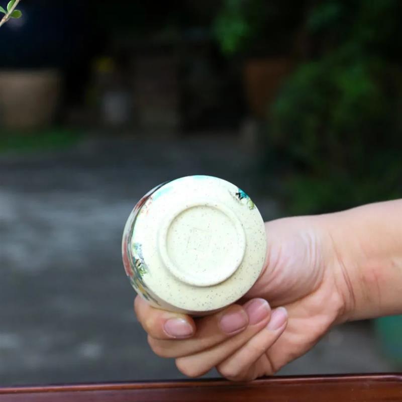 120毫升宜兴紫砂壶个人杯公鸡主人杯牡丹杯子原矿白玉段泥主人杯