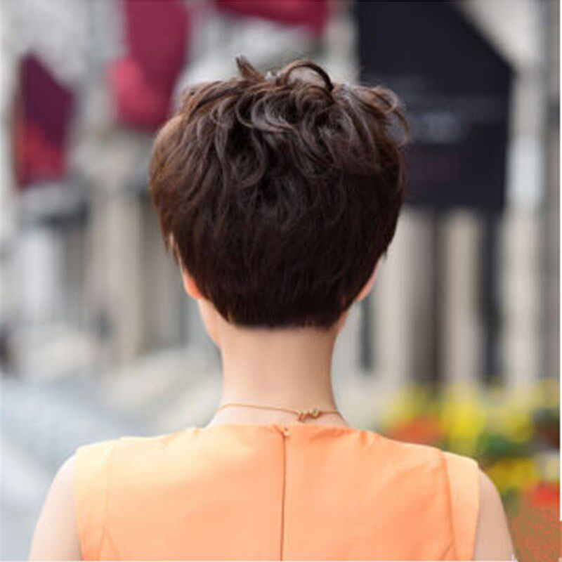 2021中老年假发女短发中年女士时尚短卷发整体发套女假发女真人发